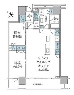 Brillia THE TOWER TOKYO YAESU AVENU【5階】の間取り