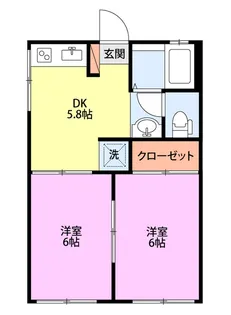 ハイツ宮A【2階】の間取り