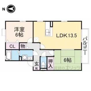 グリーンヴィレッジあいC棟【2階】の間取り