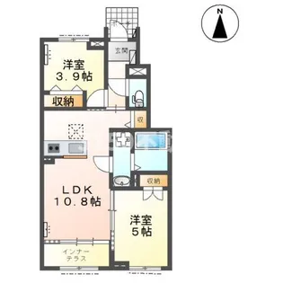 岐阜市芋島F様新築アパートA棟【1階】の間取り
