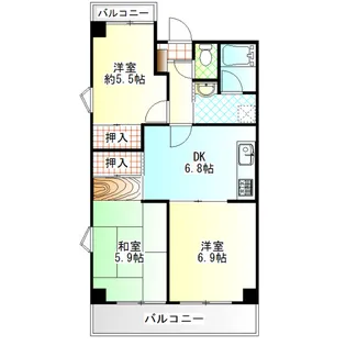 中村レジデンス【2階】の間取り