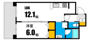 ディアメゾン新白島駅【6階】の間取り