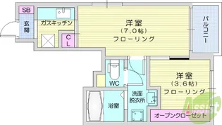 リヴェールコート【1階】の間取り