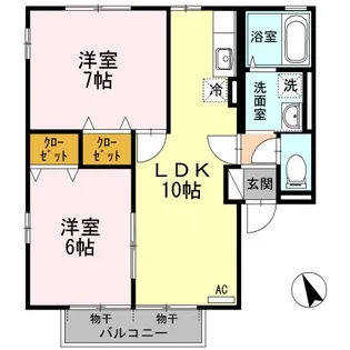 サスティナブル ウエスト【1階】の間取り