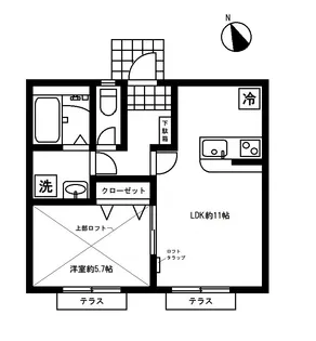 メゾンソレイル【1階】の間取り