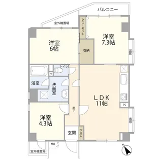 プレスティージ白鷺(0006246)【3階】の間取り