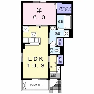 ミル・フルール【1階】の間取り