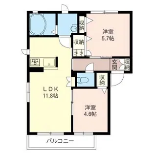 グリーン・ヒルズ II【1階】の間取り