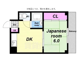 シャトー波除【6階】の間取り