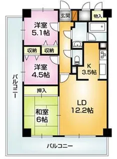 ピュアコートベル【7階】の間取り