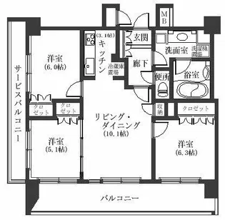 ジュエルコート熊谷【8階】の間取り