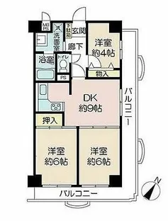 グレイス蒔田公園【6階】の間取り