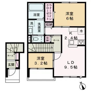 ソレジオII【2階】の間取り