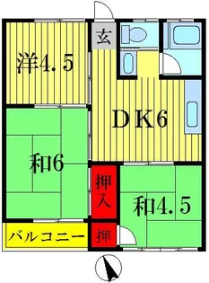 第2八木原コーポ【1階】の間取り