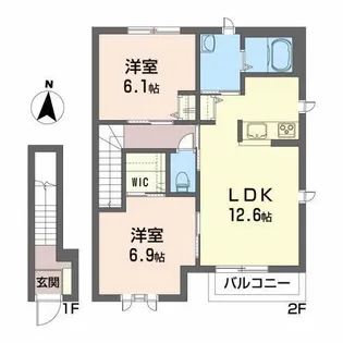 ジョイカームD【2階】の間取り