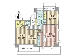 コンフォリア札幌植物園【9階】の間取り