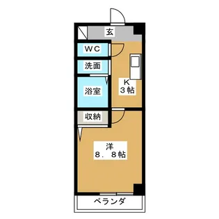 ファミール天神【1階】の間取り