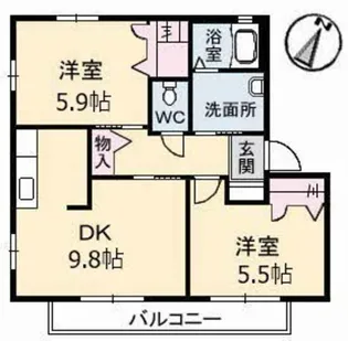 シャーメゾン K 弐番館【2階】の間取り