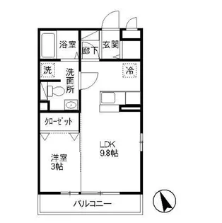 茨城県かすみがうら市下稲吉【アパート】の間取り
