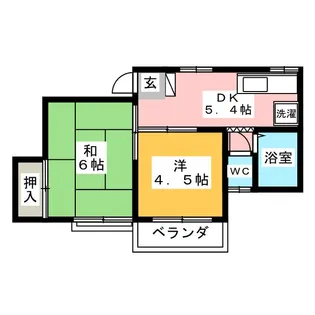 やよい荘C【2階】の間取り