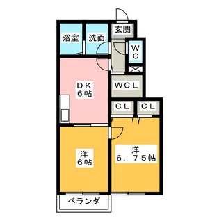 サンライズヒルズB【1階】の間取り