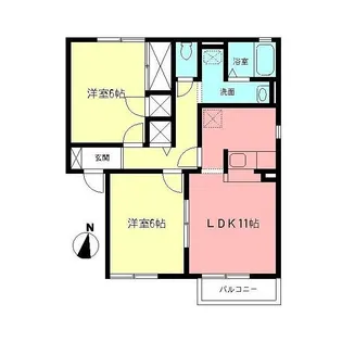 パレス和田ケ崎B【2階】の間取り