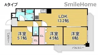 クリアクレセント住之江【2階】の間取り