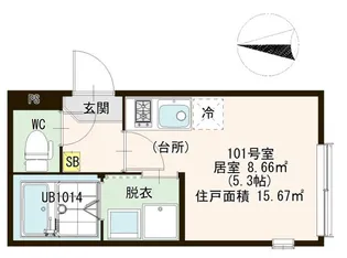 Melaverde(メラヴェルデ)【1階】の間取り