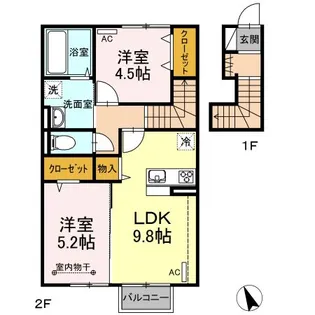 クレール A【2階】の間取り