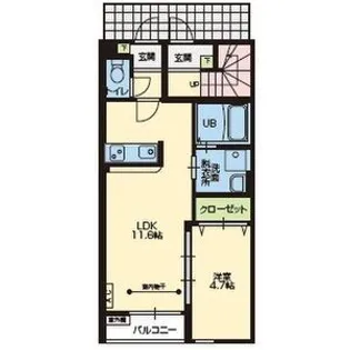 CREARE B棟【1階】の間取り