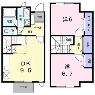 ボンレーブII【1階】の間取り