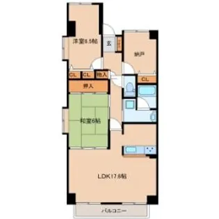 ラスティコート南仙台【1階】の間取り