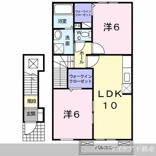 徳島県吉野川市川島町三ツ島字新田【アパート】の間取り