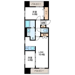 2LDKの間取り画像