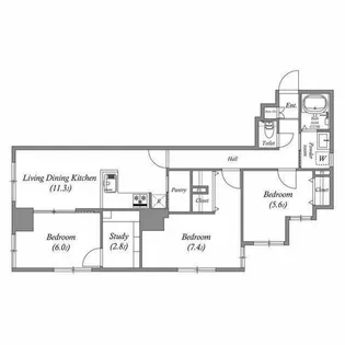 東京都文京区向丘1【マンション】の間取り