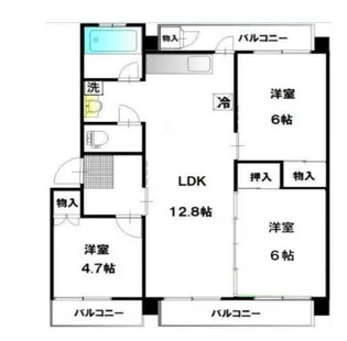 花園マンション【3階】の間取り