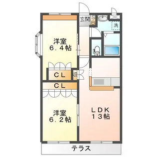 ヴァン パイン コートB棟【1階】の間取り