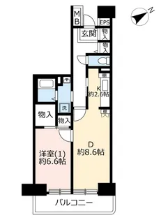 URプロムナード北松戸【4階】の間取り