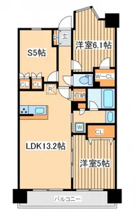 レーベンリヴァーレ町田ルージアタワー【5階】の間取り
