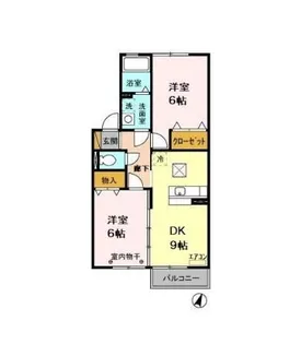 グランコンフォート磯原【2階】の間取り