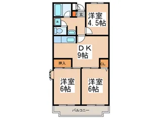 ソシエ-ル若草台【2階】の間取り