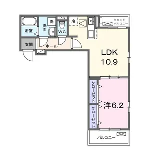 (仮)下鳥羽中円面田町アパート【1階】の間取り