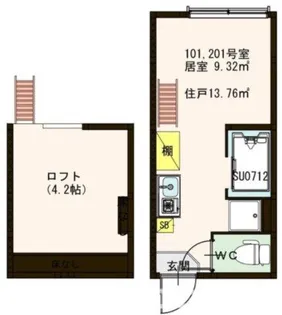 フェリス・ソレイユ壱番館【2階】の間取り