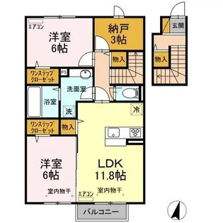 グローリアコート A【2階】の間取り