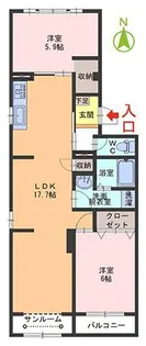 シャルム西方【2階】の間取り