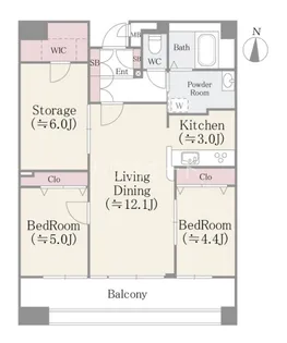 クレアールフレスカ【14階】の間取り