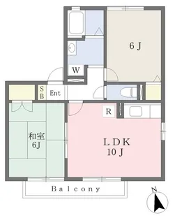 エバーグリーン広瀬F【2階】の間取り