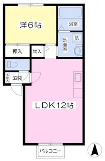 ハイツフルール【1階】の間取り