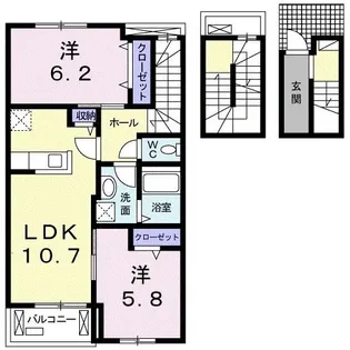 エストレイヤ湘南【3階】の間取り