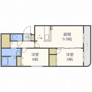 メゾンドアサヒ【2階】の間取り